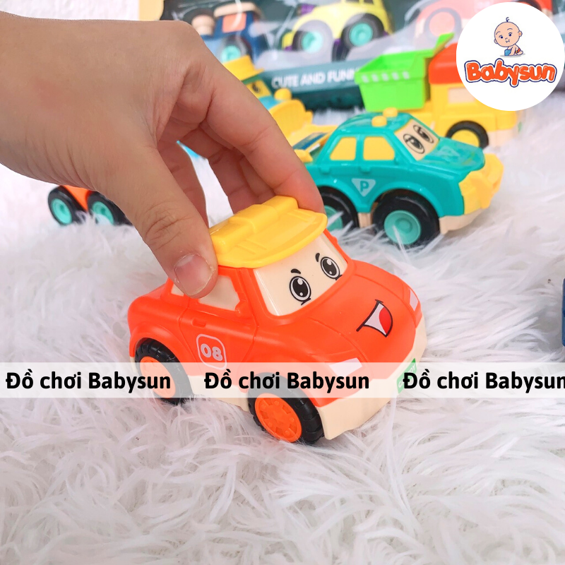 Đồ chơi xe ô tô chạy bánh đà loại 8 xe cao cấp có hộp đựng cho bé