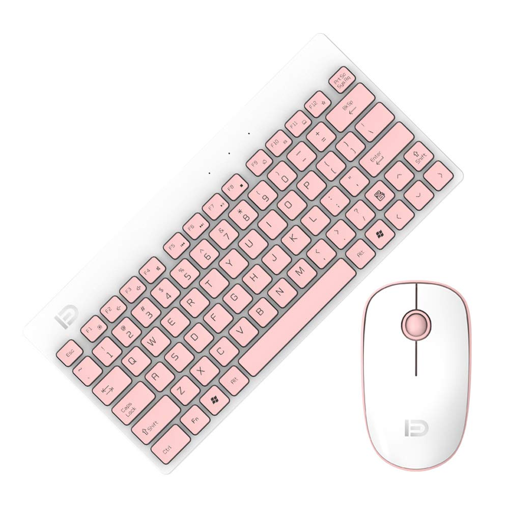 Bộ Bàn Phím Chuột Không Dây Forter 1500 Pink (Màu Hồng) - Hàng Chính Hãng