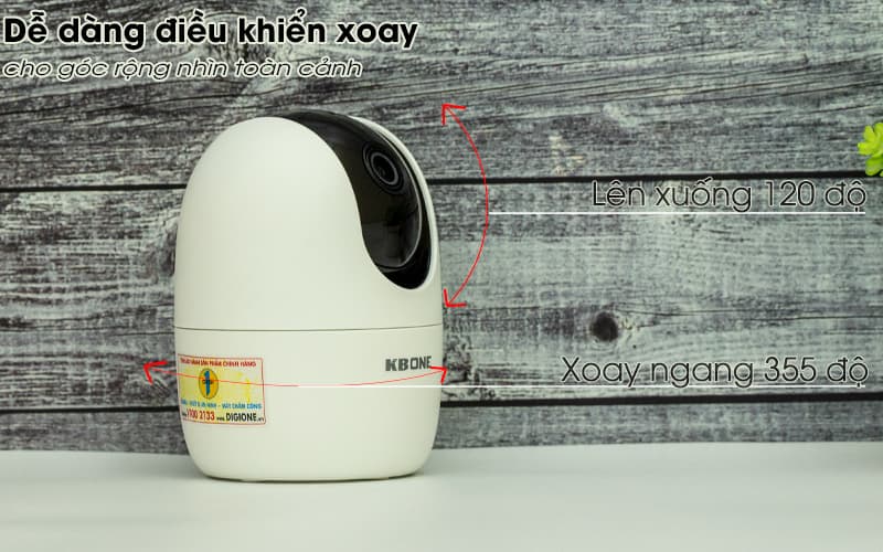 Camera wifi ip KBONE KN-H21PA Full HD 1080P xoay 360 độ đàm thoại 2 chiều , đèn hồng ngoại ban đêm , hỗ trợ sử dụng thẻ nhớ lên tới 256G