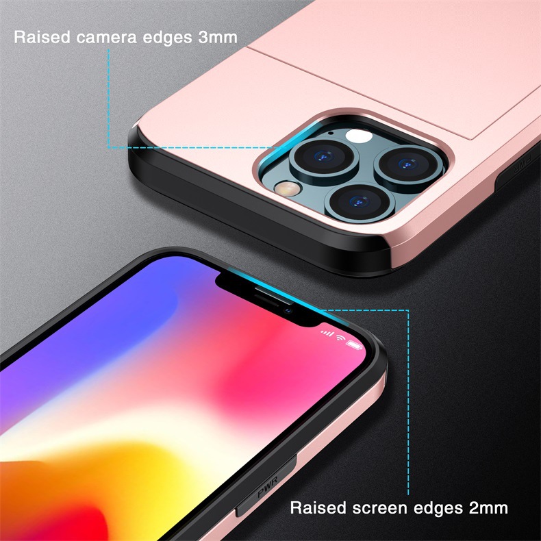 Ốp dành cho iPhone 13 pro max để thẻ phía sau chống sốc 2 lớp