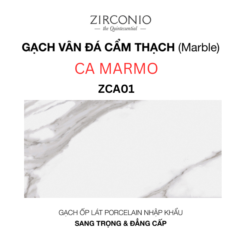 Gạch NIRO GRANITE - ZIRCONIO ZCA01 CA MARMO - 60x120cm - 2 viên/thùng(1.44m2)