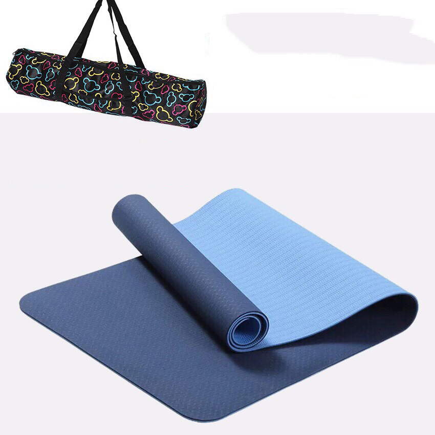 Thảm Tập Yoga TPE 2 Lớp 6mm Cao Cấp Tặng Kèm Túi Đựng Tiện Dụng