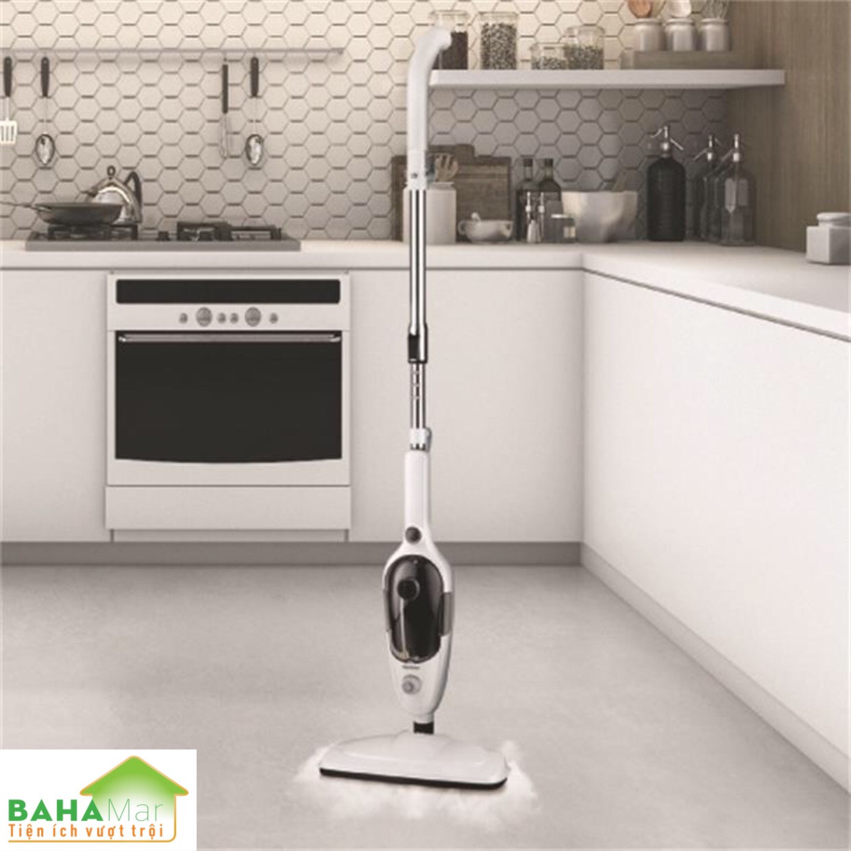 MÁY LAU NHÀ ĐA NĂNG BẰNG HƠI NƯỚC NHIỆT ĐỘ CAO "BAHAMAR" làm nóng nước để lau đánh tan mọi vết bẩn trên sàn nhà, cửa kính, đồ dùng gia đình và là hơi cả quần áo...