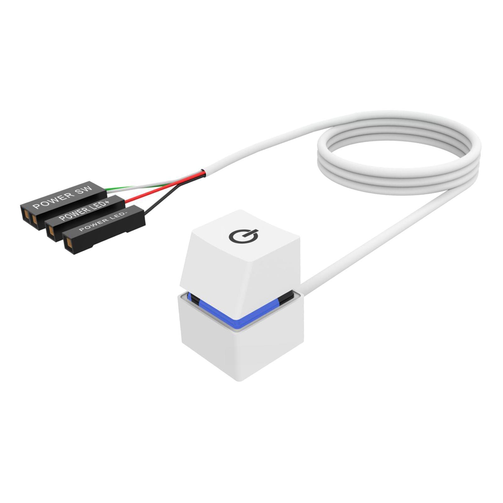 Power on Off Button with 6.56ft Extension Cable Desktop Switch for Internet Café