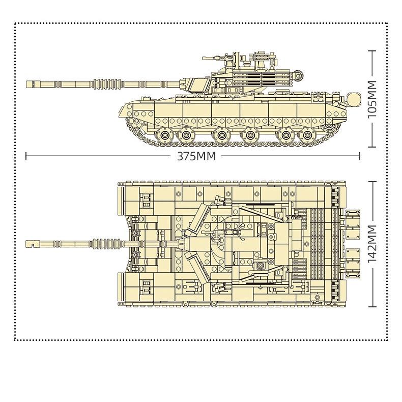 Đồ chơi Lắp ráp Xe Tăng ZTZ99, Kazi KY10010 Battle Tank Xếp hình thông minh, Mô hình xe tăng