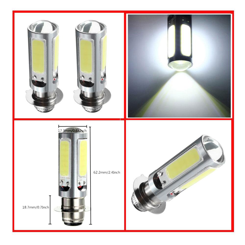 2x 6000K White H6M COB LED Motorbike/ATV Headlight Fog Light PX15d P15D25-1