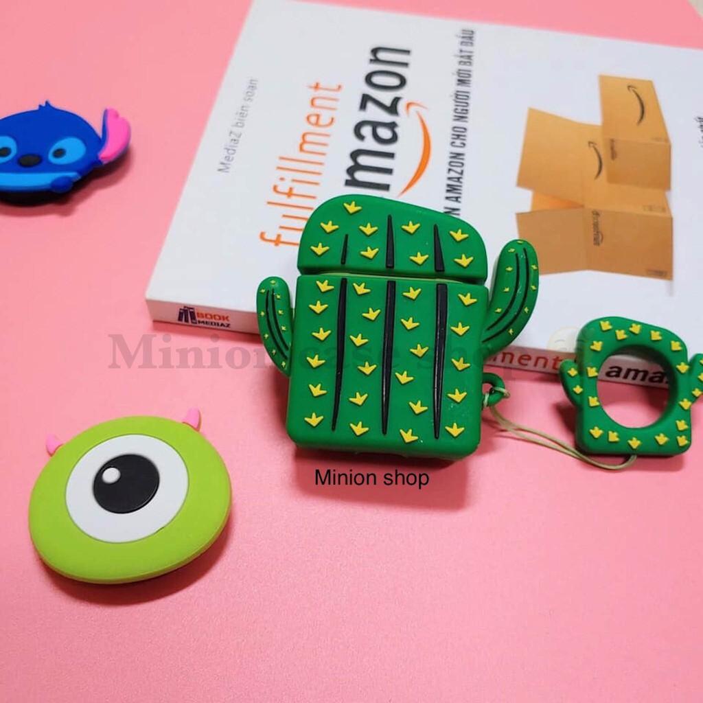 Bao Case Ốp dành cho airpod 1 và 2, tai nghe bluetooth i11,i12, i100, i9s... silicon 3D xương rồng cao cấp