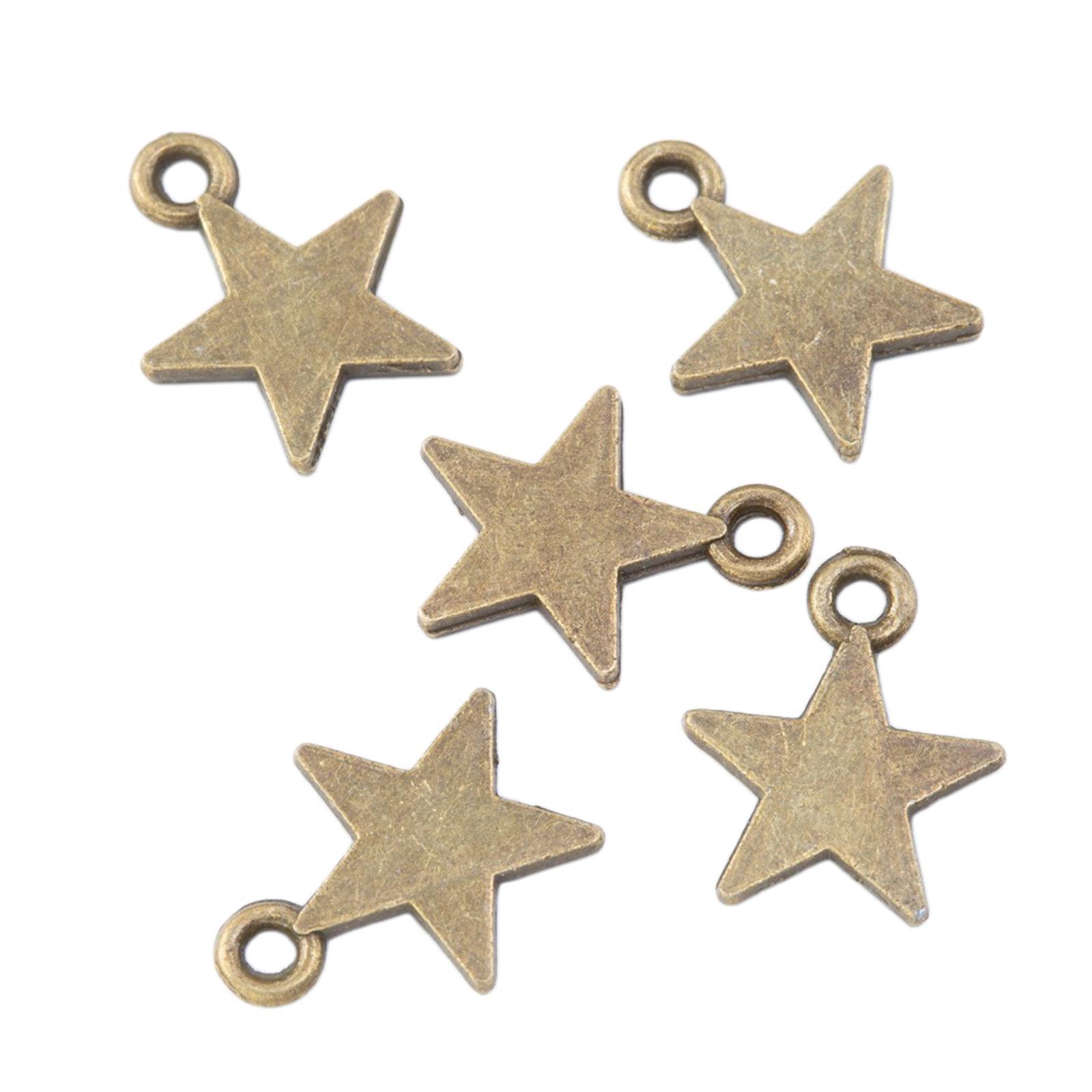 50x Five Pointed Star Charms Decorative Jewelry Making for DIY Crafting Hats