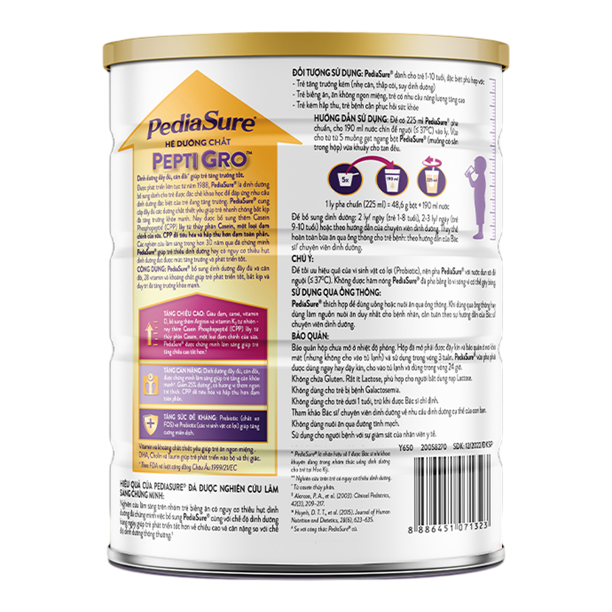 Sữa bột Abbott Pediasure 800g cho trẻ từ 1 - 10 tuổi