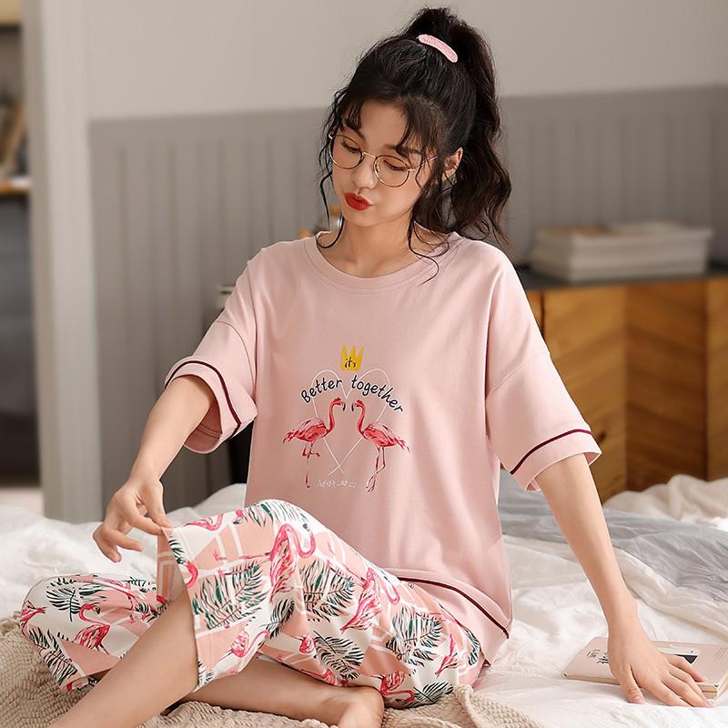 Đồ bộ mặc nhà quần lửng, sang trọng và năng động, vải cotton 100% thoáng mát dễ chiu