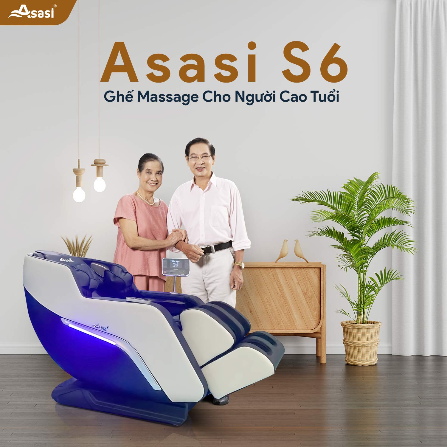 GHẾ MASSAGE CHO NGƯỜI GIÀ - ASASI S6