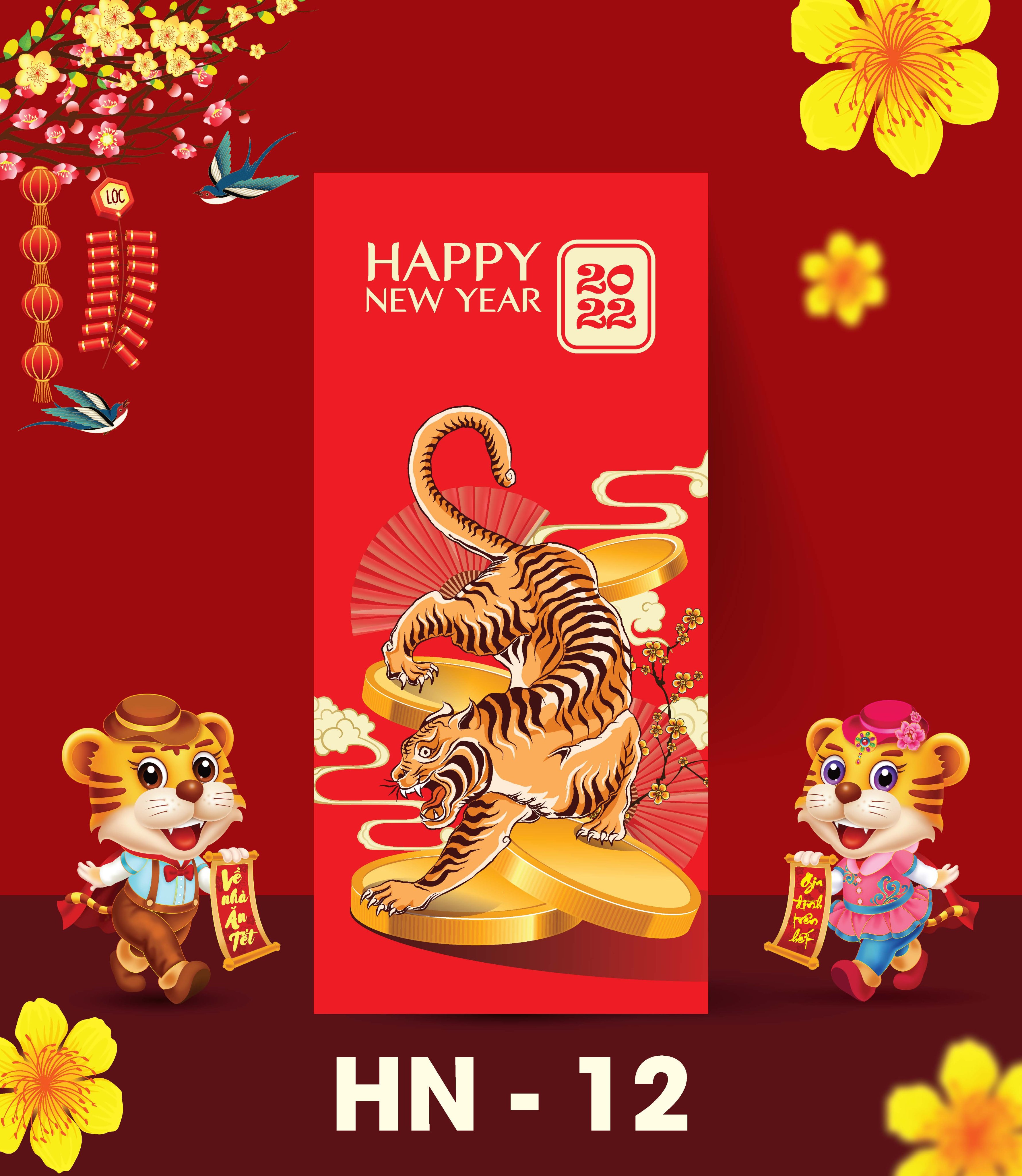 Xấp Bao Lì Xì Chúc Mừng Năm Mới