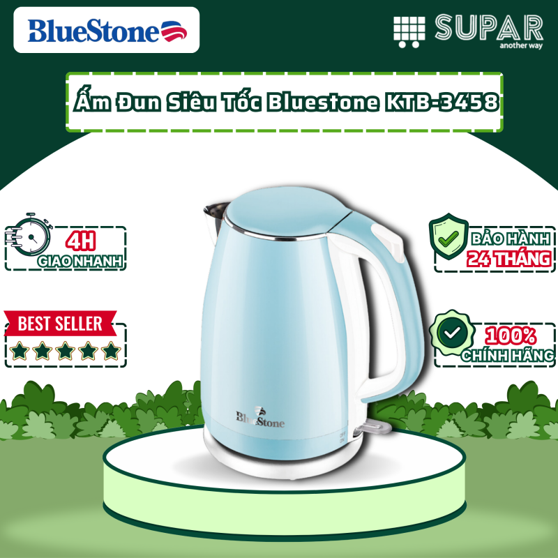 Ấm Đun Nước Siêu Tốc Bluestone 1.7 Lít KTB-3458 - Hàng Chính Hãng