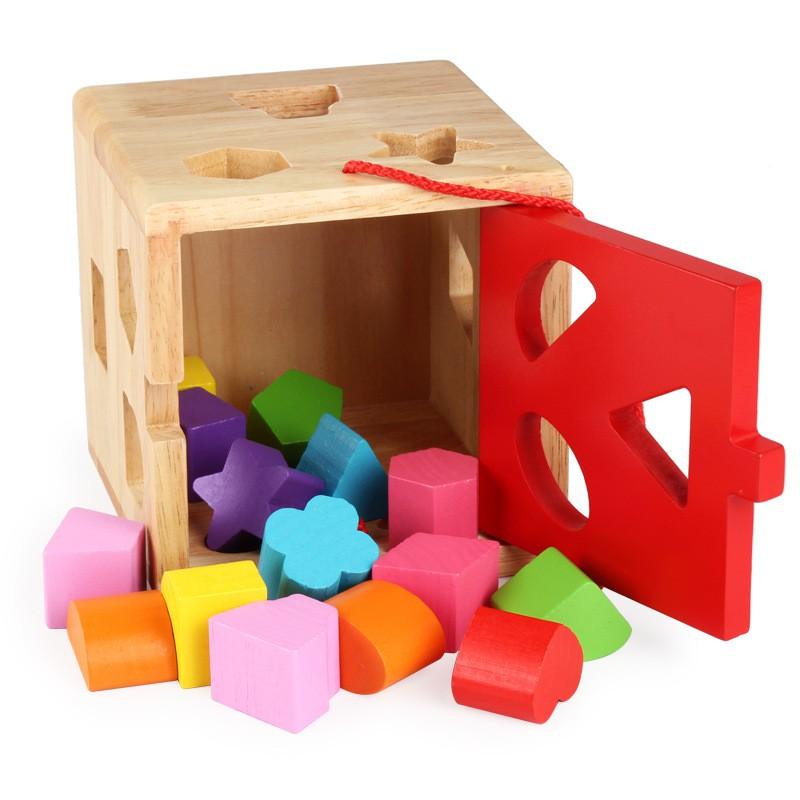Hộp thả hình khối Winwintoys đồ chơi gỗ giáo dục học hình học đồ chơi gỗ rèn luyện kĩ năng -đồ chơi gỗ TINA
