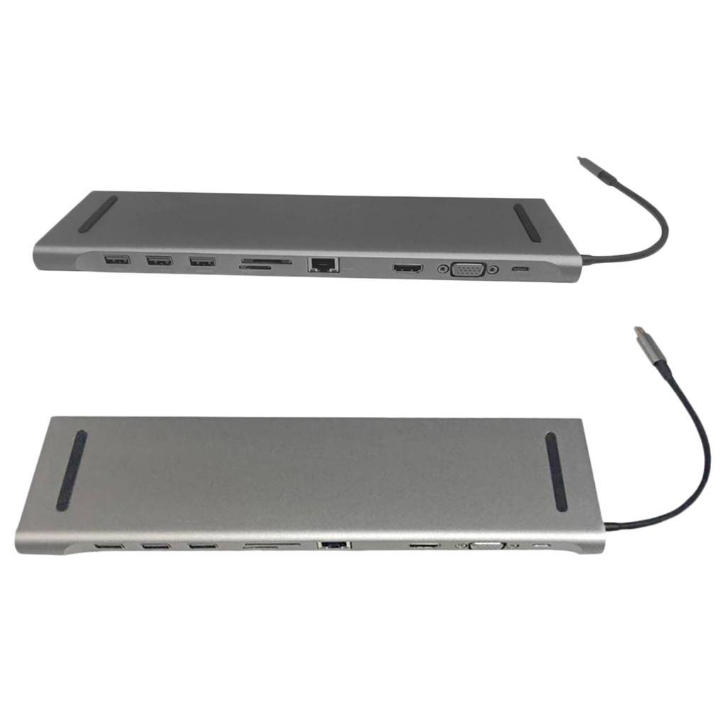 10 in 1 Type-C Hub To USB 3.0 RJ45 Adapter Docking Station