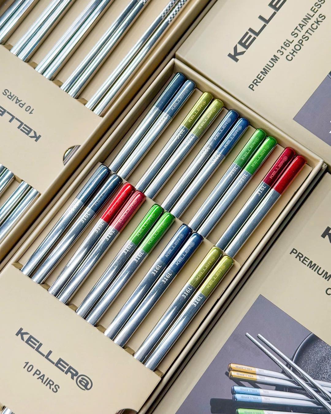 SET 10 ĐÔI ĐŨA INOX CAO CẤP KELLER@ - ĐẲNG CẤP NHÀ HÀNG TẠI GIA Hàng chính hãng