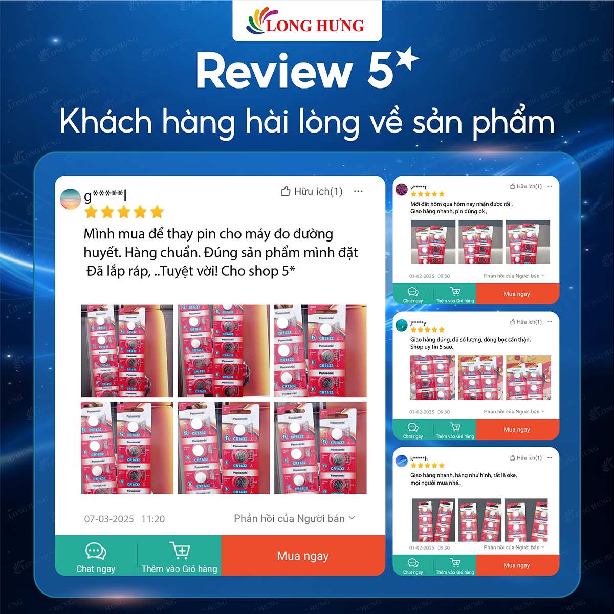 Pin nút Panasonic 3V CR-1632/5BN (1 viên/3 viên/5 viên/10 viên/50 viên) - Hàng chính hãng