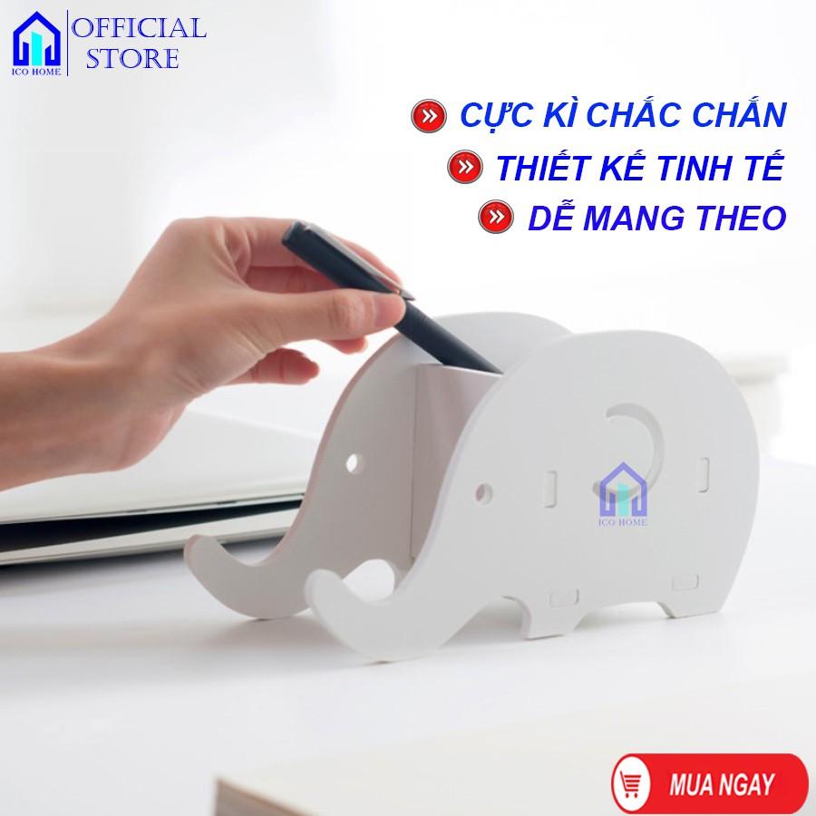 Giá đỡ điện thoại, giá kệ đựng bút để bàn đa năng hình voi cute - ICO HOME