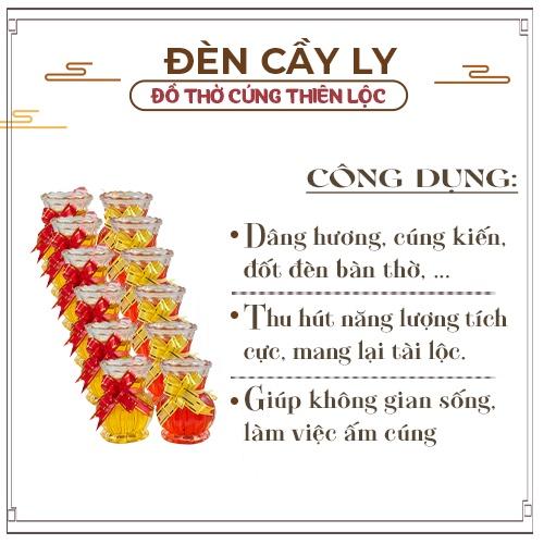 Đèn Cầy Ly Cúng Q13 Bông Cúc Cao 10cm Cháy Liên Tục 31 Tiếng Đồ Thờ Cúng Thiên Lộc - Hộp 12 Ly