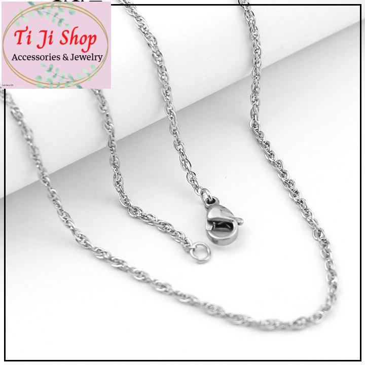 DÂY CHUYỀN NỮ INOX KHOEN LỒNG XOẮN ĐẸP D - , không đen