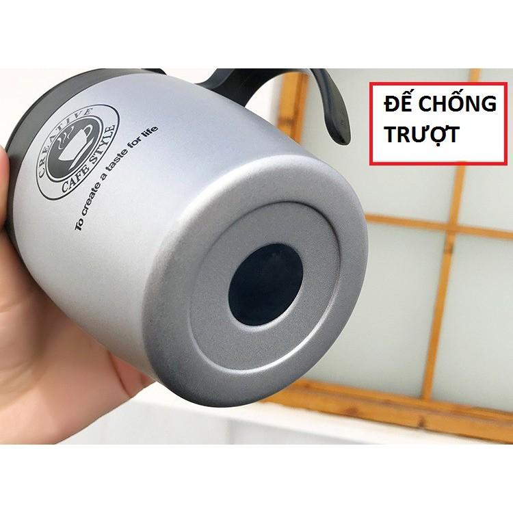 LY GIỮ NHIỆT CÀ PHÊ,TRÀ INOX 304 CREATIVE 330ML CHẤT LƯỢNG KÈM MUỖNG KHUAY INOX - ly uống trà - bình nước giữ nhiệt - binh giư nhiet inox - ly giu nhiet inox - bình uống nước thép không rỉ - ly uống nước"