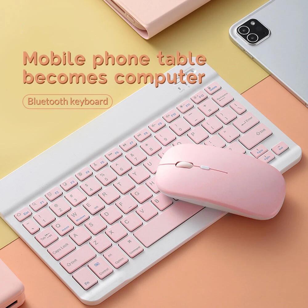 Bàn Phím Bluetooth Mini Màu Macaron Di Động Phù Hợp Cho Điện Thoại / Máy Tính Bảng