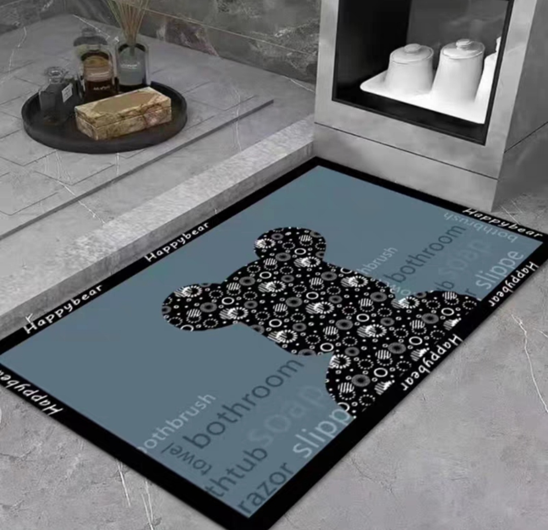 Thảm Lau Chân Chùi Chân Silicon trải sàn phòng tắm siêu thấm hút nước chống trơn trượt cao cấp đế cao su chất siêu dày ( kt 60 x 40 )