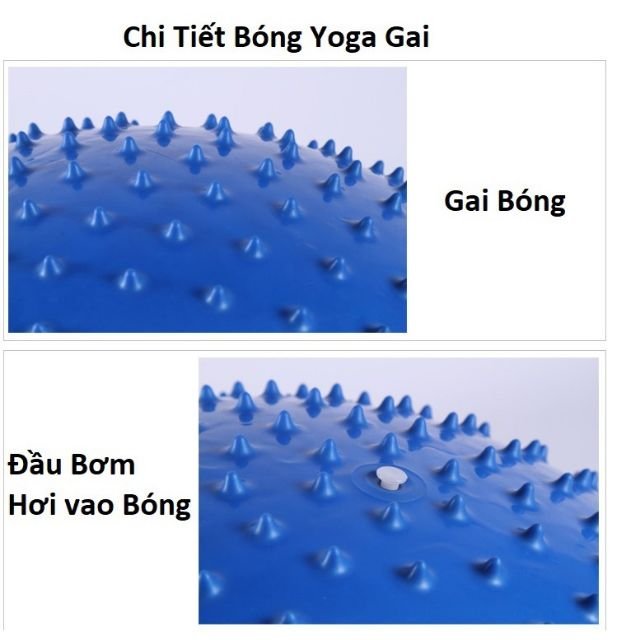 Bóng Tập Yoga Có Gai Massage - YOGA QG, Kích Thích, Tăng Cường Tuần Hoàn Máu Khi Tập Luyện, Tặng Kèm Bơm Bóng