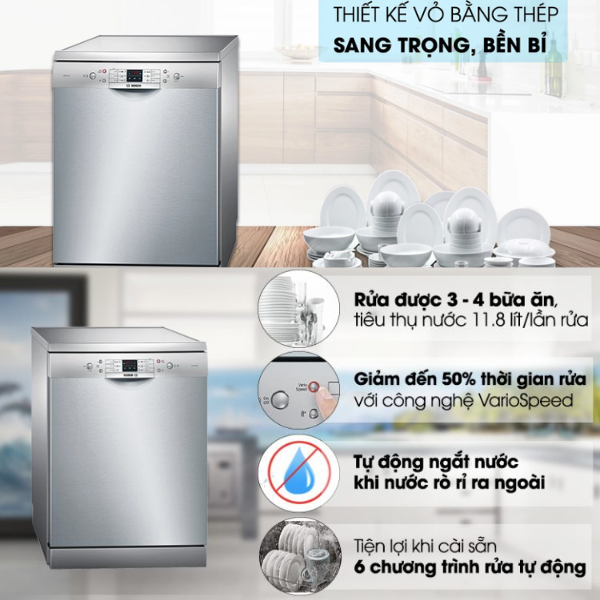 Máy Rửa Bát BOSCH SMS63L08EA - Hàng chính hãng