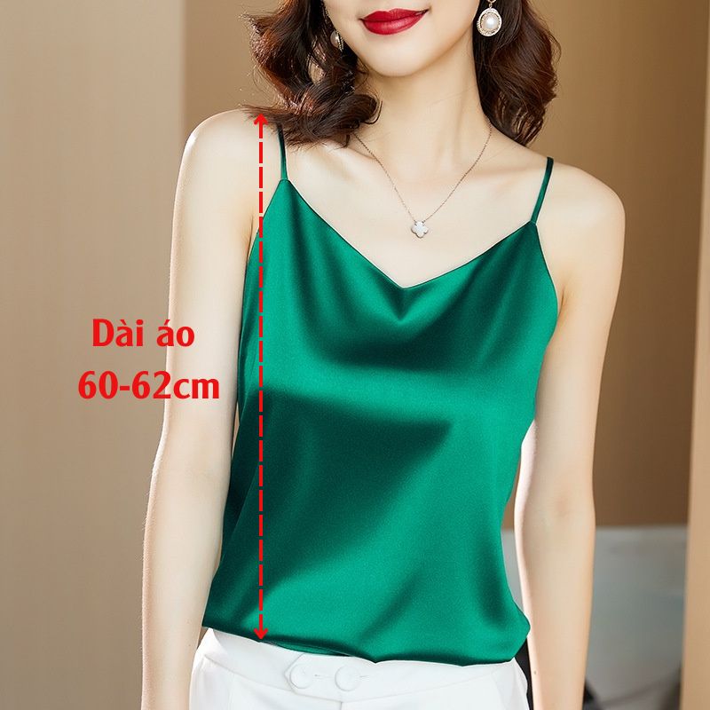 Áo 2 dây nữ cổ tim lụa latin cao cấp mặt trong vest blazer storevanshop AO0003