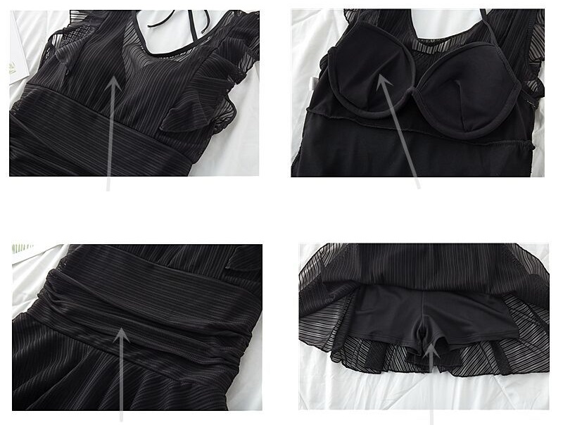 Đồ bơi, bikini đen kiền thân ren quyến rũ