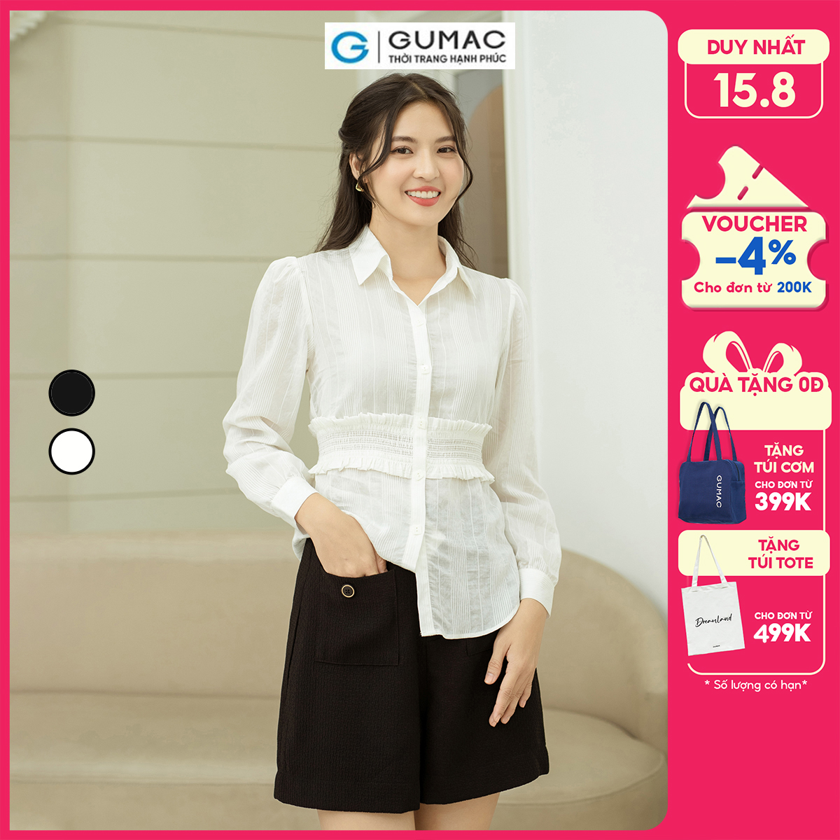 Quần short kiểu túi đắp GUMAC QD09053