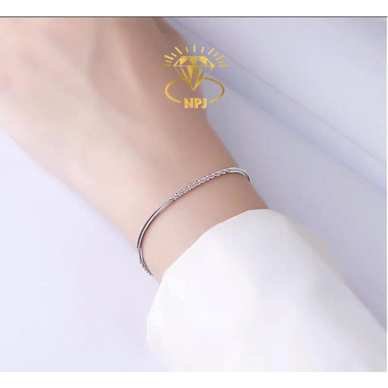 Lắc tay Xù kiểu mới, Vòng tay cho nữ Bạc Ta - Bạc Npj