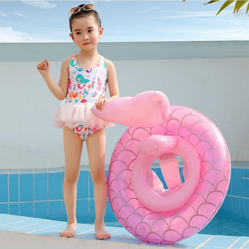 Nàng tiên cá dành cho trẻ em Vòng bơi bơm hơi Giường nổi Giường bơi Vòng tròn Ghế ngồi cho bé Ghế bơi Mùa hè bên bể bơi