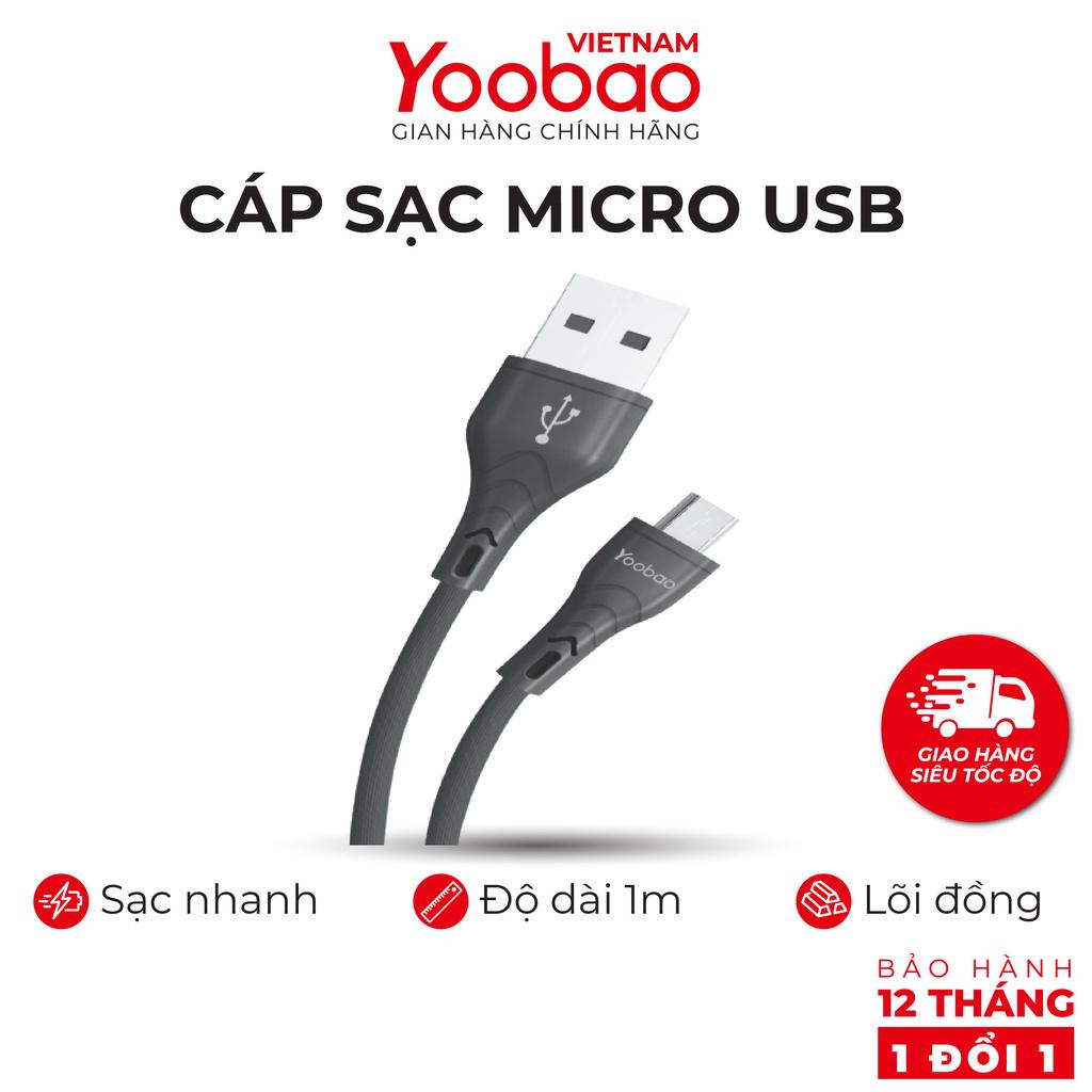 Dây cáp sạc Micro USB YOOBAO C5 Sạc ổn định dài 1m - Hàng nhập khẩu