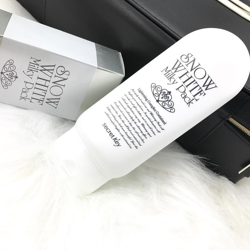 Kem tắm trắng mặt và toàn thân Secret Key Snow White Milky Pack 200g + Tặng 1 Băng Đô Tai Mèo Xinh Xắn ( Màu Ngẫu Nhiên)