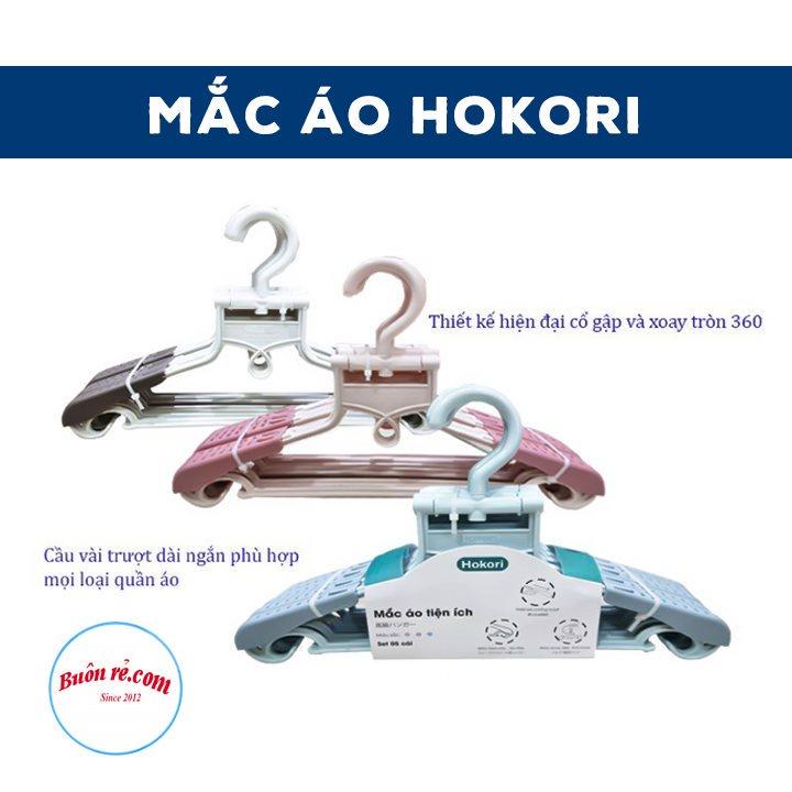 Set 10 MÓC  treo quần áo người lớn Hokori cao cấp GIÁ SỐC  nhựa Việt Nhật -Mắc nhũ treo quần áo, móc phơi đồ- 2832