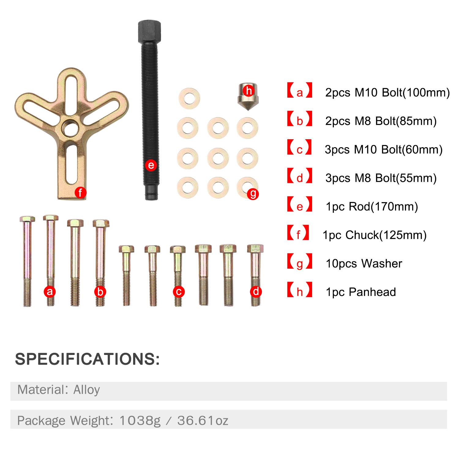13Pcs Harmonic Balancer Puller Kit Steering Wheel Puller/Installer Crankshaft Pulley Tool for Automotive Repairs