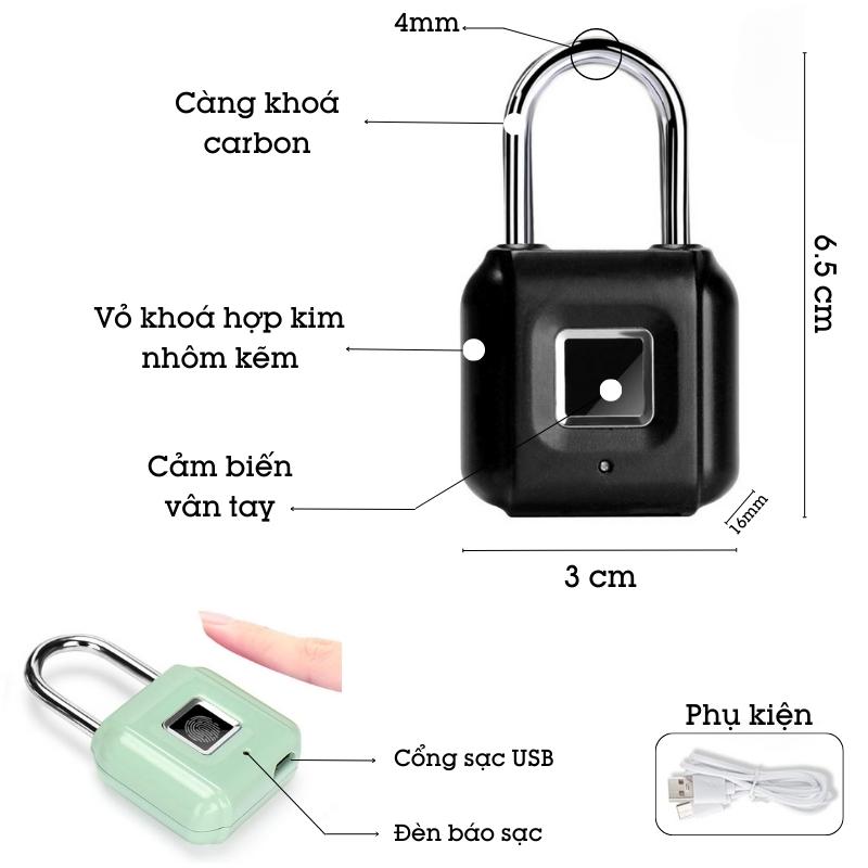 Ổ Khóa Vân Tay Vali Tủ Quần Áo Exsmith M10 Mini