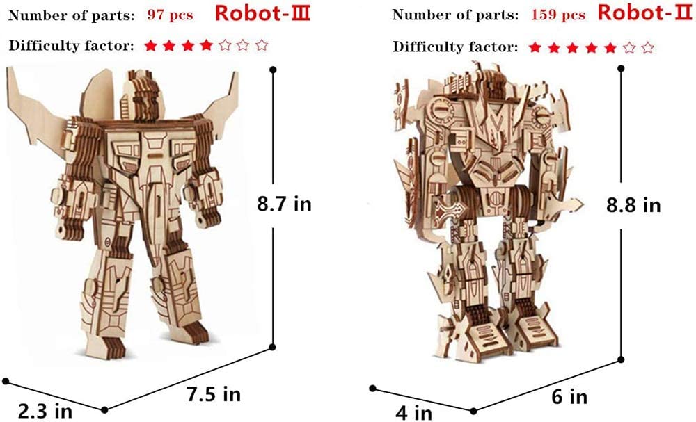 Đồ chơi lắp ráp mô hình robot gỗ 3d cho trẻ, bộ đồ chơi rô bốt thông minh cho bé trai bé gái, chất liệu bằng gỗ DCG005A