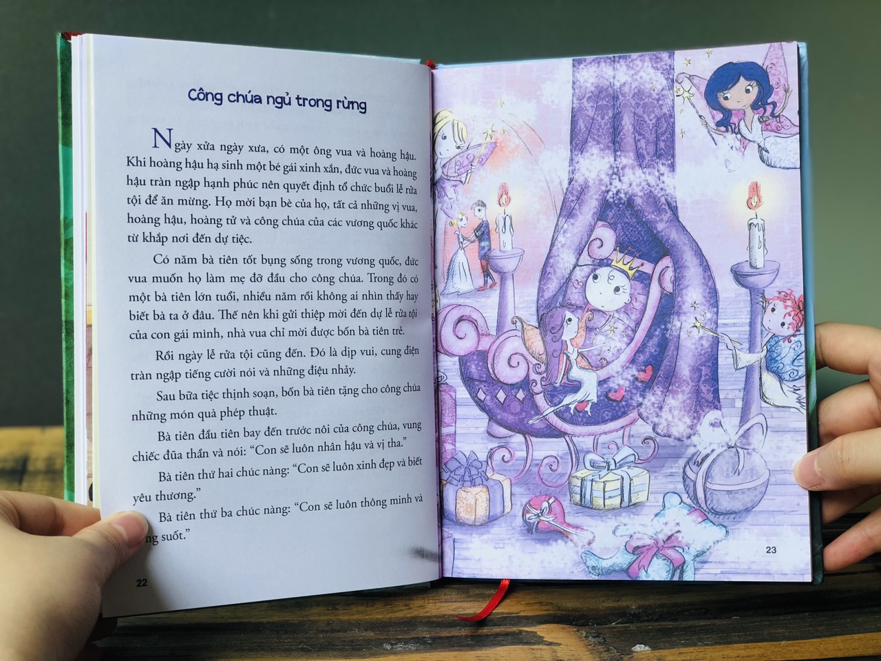 Sách truyện kể hàng đêm 10 minute fairy tales và  bedtime story tặng kèm file nghe - bìa cứng, in màu, song ngữ anh việt
