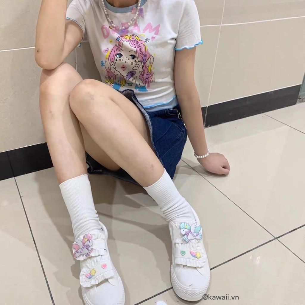 GIÀY MOMO SHOES - GIÀY CANVAS QUAI DÁN DỄ THƯƠNG