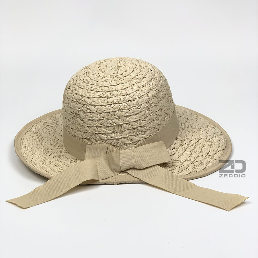 Mũ Cói Bé Gái, Nón Đi Biển Rộng Vành Phong Cách Hàn Quốc MCTE02