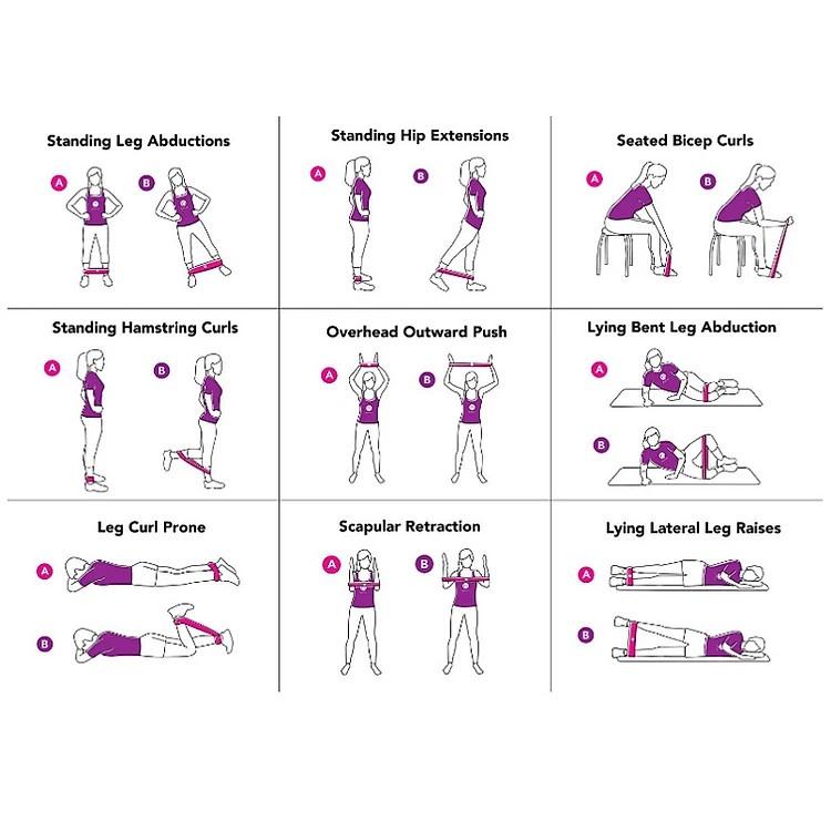 Dây kháng lực tập Yoga dododios YGB4 có vạch lực chất liệu co giãn đàn hồi cho tập thể hình