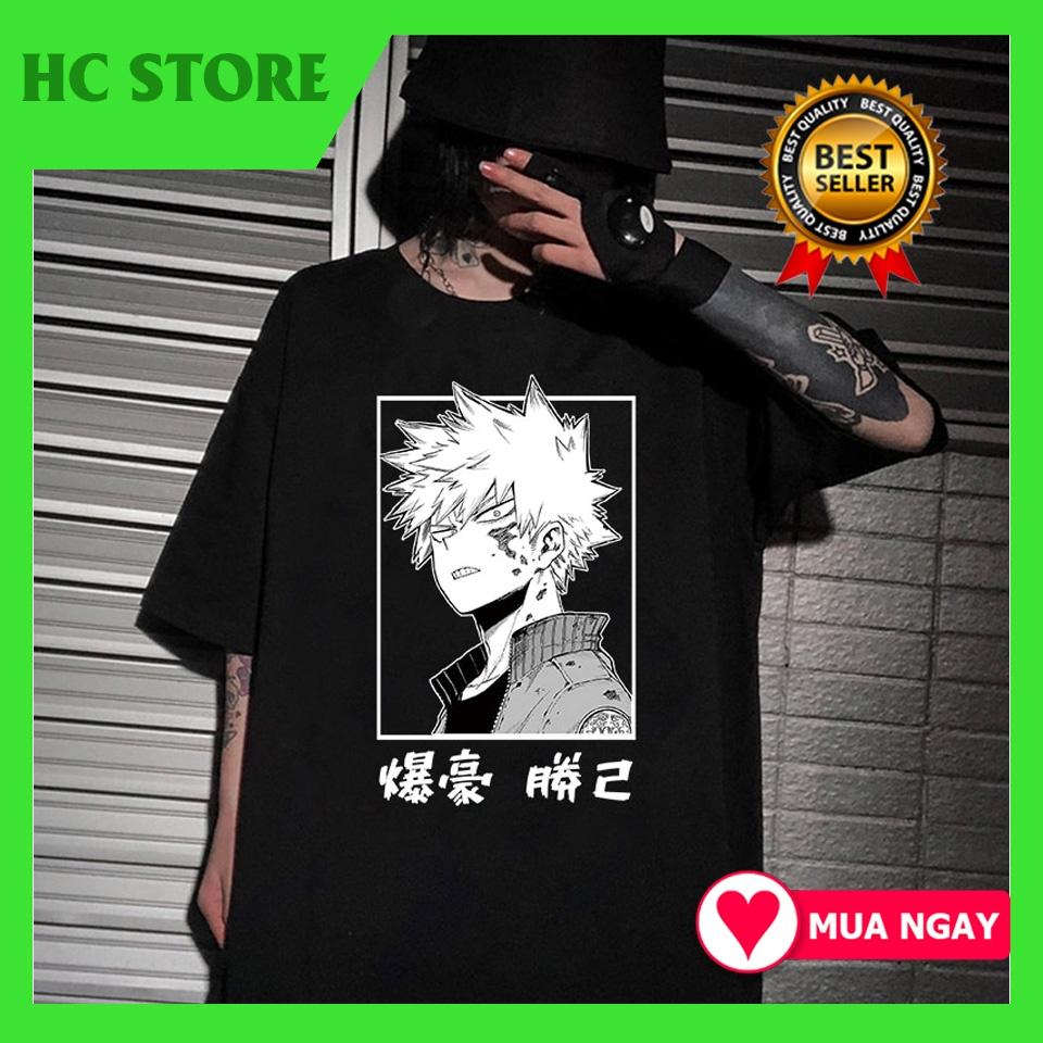 Áo Thun unisex In Hình Anime My Hero Academia Bakugou Katsuki manga form rộng tay lỡ cực HOT