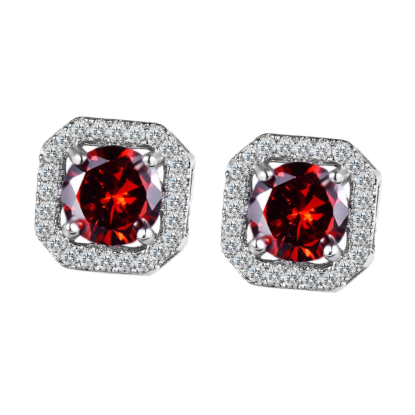 Geometric Stud Earrings, Women Earrings, Square Earring Ear Studs, Rhinestone Stud Earrings for Engagement, Valentine's Day