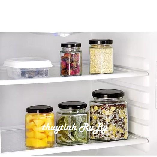 Hũ Lọ Thủy Tinh Lục giác 280ml đựng thực phẩm, Hủ đựng mật ong, Lọ gia vị lục lăng, Lọ thủy tinh đựng bột nghệ