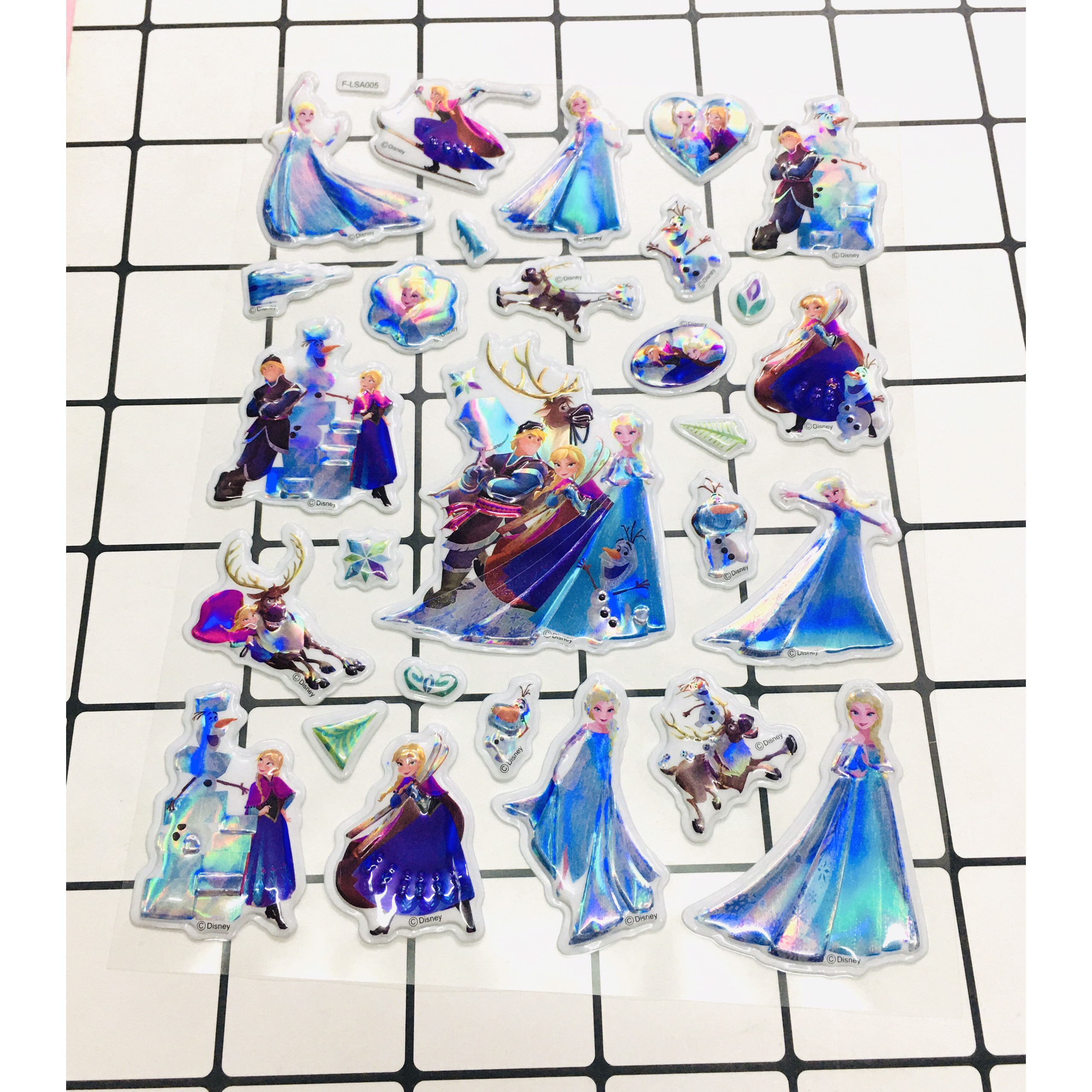 Hình Dán sticker ELSA Nổi 3D set 2 bảng