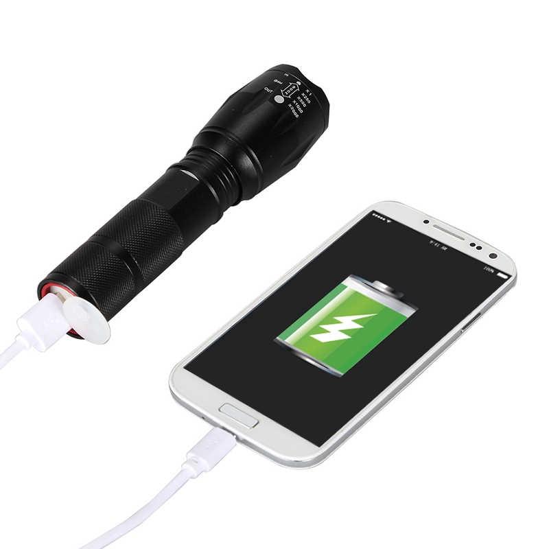Đèn pin chiến thuật ngoài trời CREE T6 LED cầm tay 5Modes USB có thể sạc lại