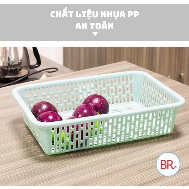 Rổ nhựa chữ nhật Việt Nhật (3593/3594) đựng đồ đa năng, tiện ích – Khay nhựa chữ nhật đựng đồ nhà bếp, tài liệu 01765